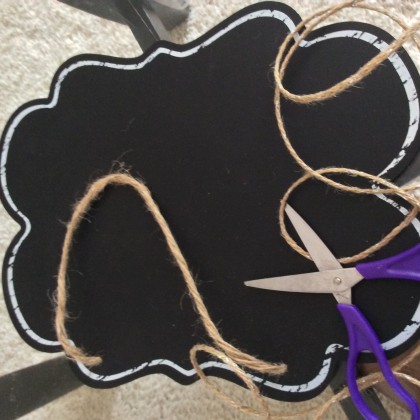 Cut about 10 inches of twine or string for each letter.